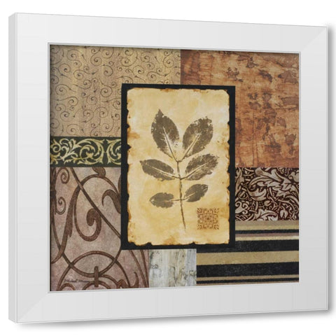 September Leaves White Modern Wood Framed Art Print by Marcon, Michael
