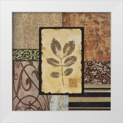 September Leaves White Modern Wood Framed Art Print by Marcon, Michael