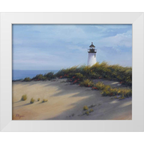 Lighthouse on the Shore White Modern Wood Framed Art Print by Rhyan, Vivien