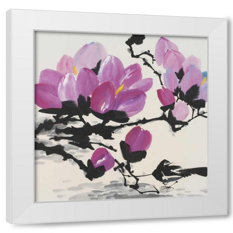 Sakura I White Modern Wood Framed Art Print by Urban Pearl Collection, Llc
