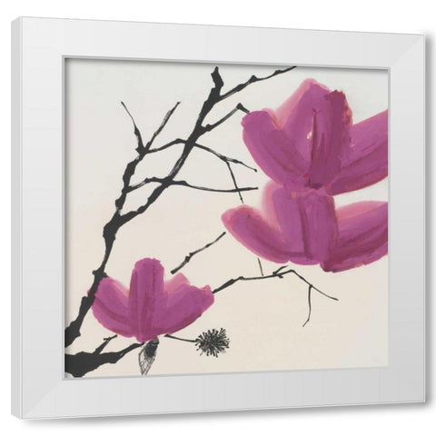 Sakura II White Modern Wood Framed Art Print by Urban Pearl Collection, Llc