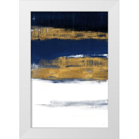 Midnight Gold Rain II White Modern Wood Framed Art Print by Loreth, Lanie