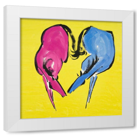 Fondness White Modern Wood Framed Art Print by Urban Pearl Collection, Llc