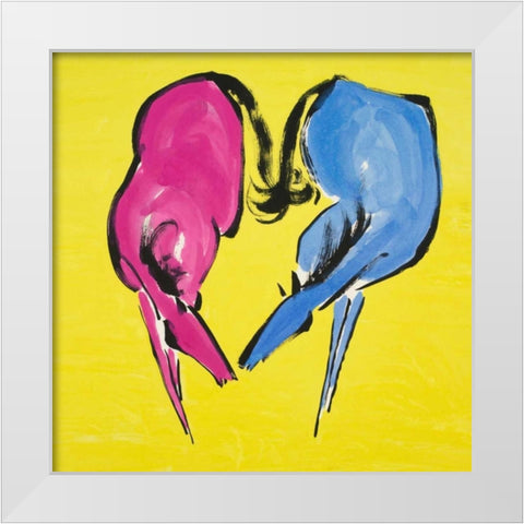 Fondness White Modern Wood Framed Art Print by Urban Pearl Collection, Llc