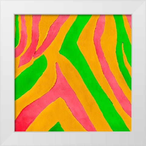 Psychedelic Zebra Print I White Modern Wood Framed Art Print by Pinto, Patricia