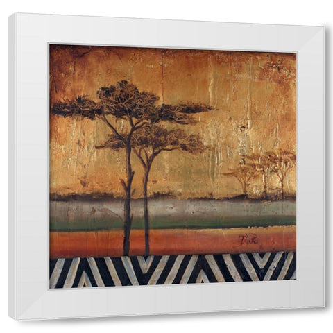 African Dream I White Modern Wood Framed Art Print by Pinto, Patricia