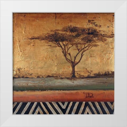 African Dream II White Modern Wood Framed Art Print by Pinto, Patricia