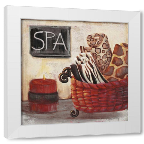 Red Jungle Spa I White Modern Wood Framed Art Print by Hakimipour-Ritter