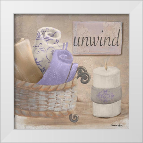 Lavender Bath I White Modern Wood Framed Art Print by Hakimipour-Ritter