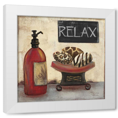 Red Jungle Spa II White Modern Wood Framed Art Print by Hakimipour-Ritter