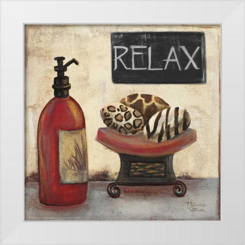 Red Jungle Spa II White Modern Wood Framed Art Print by Hakimipour-Ritter