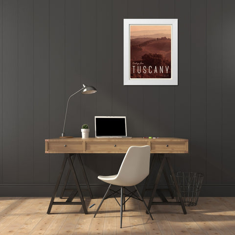 Greetings from Tuscany White Modern Wood Framed Art Print by Lake, Shelley