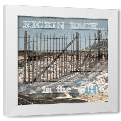 Kickin Back White Modern Wood Framed Art Print by Lake, Shelley