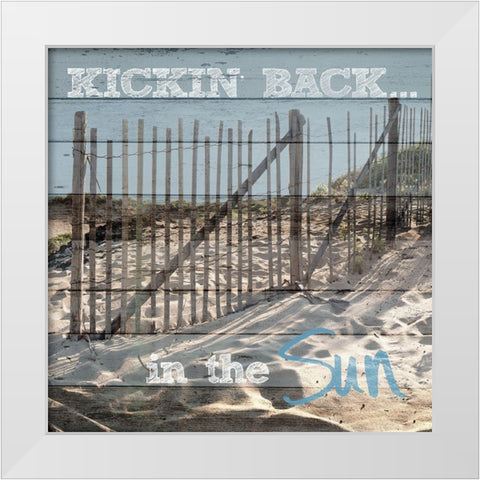 Kickin Back White Modern Wood Framed Art Print by Lake, Shelley