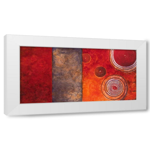 Red Spirals I White Modern Wood Framed Art Print by Loreth, Lanie