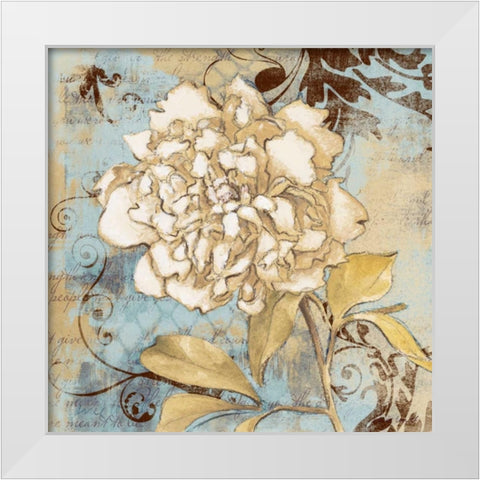 Blue Fragrant Notes II White Modern Wood Framed Art Print by Loreth, Lanie