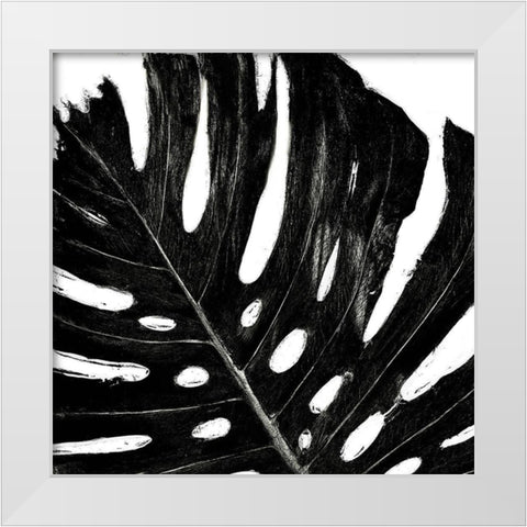 Organic Black Leaf I White Modern Wood Framed Art Print by Pinto, Patricia