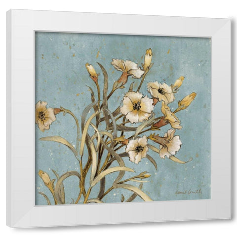 Wild Flowers on Blue I White Modern Wood Framed Art Print by Loreth, Lanie