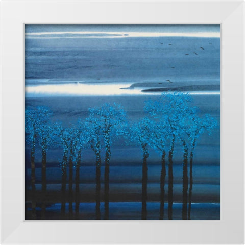 Indigo Forest I White Modern Wood Framed Art Print by Urban Pearl Collection, Llc
