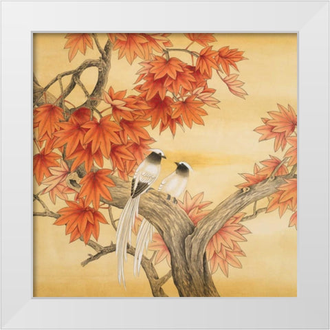 Love Birds I White Modern Wood Framed Art Print by Urban Pearl Collection, Llc