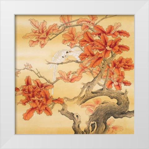 Love Birds II White Modern Wood Framed Art Print by Urban Pearl Collection, Llc
