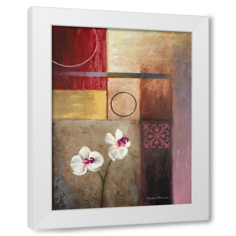 Flowers and Abstract Study I White Modern Wood Framed Art Print by Marcon, Michael
