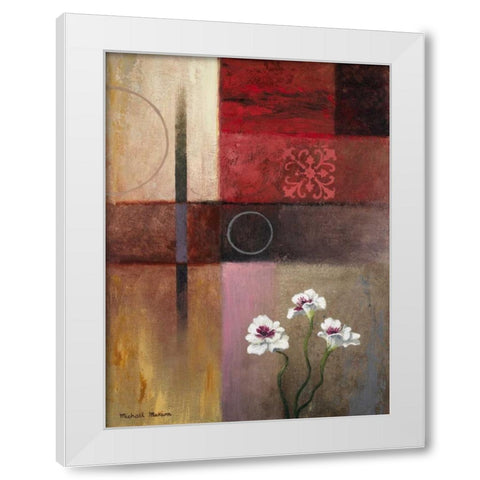 Flowers and Abstract Study II White Modern Wood Framed Art Print by Marcon, Michael