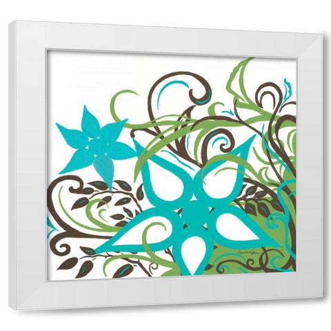 Floral Twist I White Modern Wood Framed Art Print by Hakimipour-Ritter