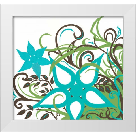Floral Twist I White Modern Wood Framed Art Print by Hakimipour-Ritter