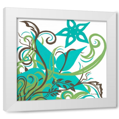 Floral Twist II White Modern Wood Framed Art Print by Hakimipour-Ritter