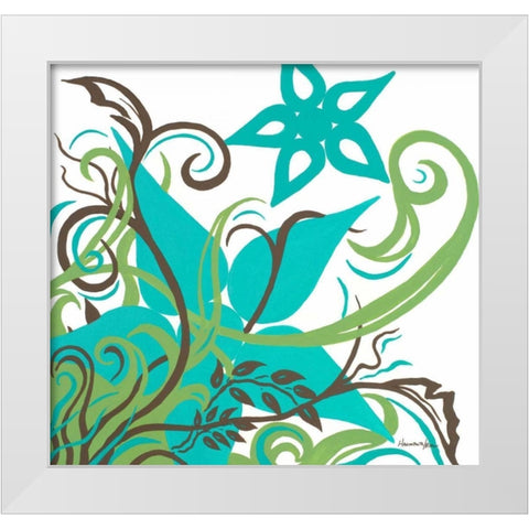 Floral Twist II White Modern Wood Framed Art Print by Hakimipour-Ritter