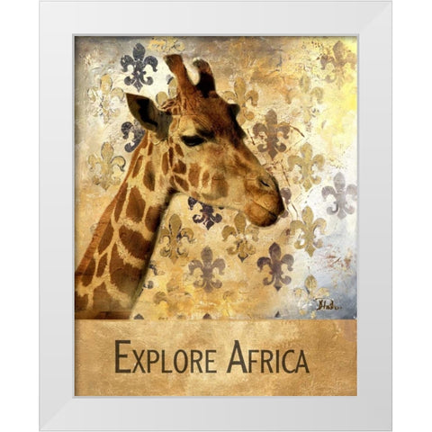 Explore Africa White Modern Wood Framed Art Print by Pinto, Patricia