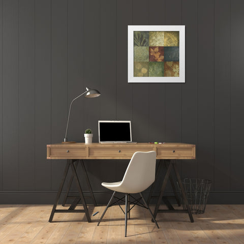 October Collage I White Modern Wood Framed Art Print by Marcon, Michael