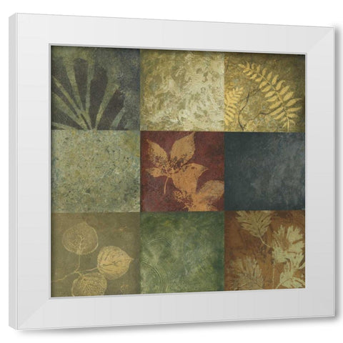 October Collage I White Modern Wood Framed Art Print by Marcon, Michael