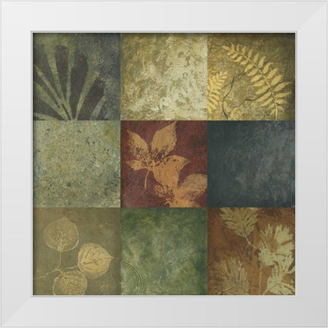 October Collage I White Modern Wood Framed Art Print by Marcon, Michael