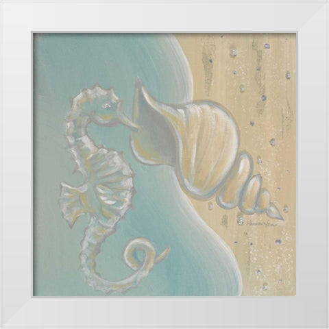 Pearl Beach I White Modern Wood Framed Art Print by Hakimipour-Ritter