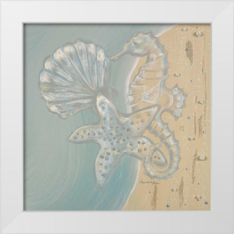 Pearl Beach II White Modern Wood Framed Art Print by Hakimipour-Ritter