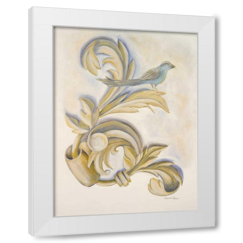 Seasons Crest I White Modern Wood Framed Art Print by Hakimipour-Ritter