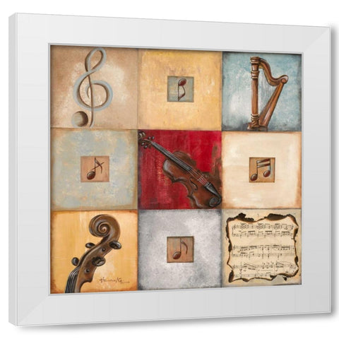 Feel the Music I White Modern Wood Framed Art Print by Hakimipour-Ritter