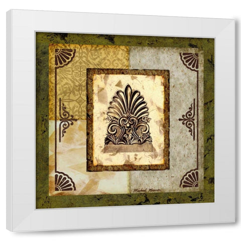 Antefix II White Modern Wood Framed Art Print by Marcon, Michael