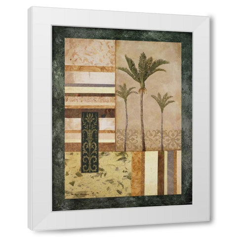 Nikau Palm White Modern Wood Framed Art Print by Marcon, Michael
