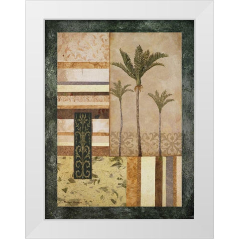 Nikau Palm White Modern Wood Framed Art Print by Marcon, Michael