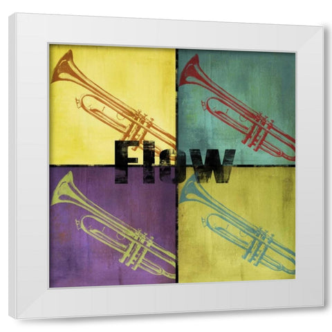 Flow Color Blocks White Modern Wood Framed Art Print by Hakimipour-Ritter