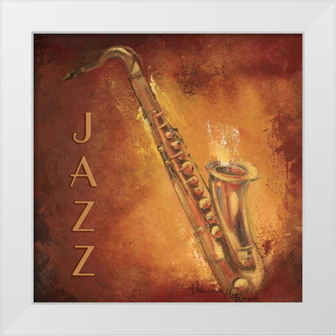 Jazz White Modern Wood Framed Art Print by Hakimipour-Ritter