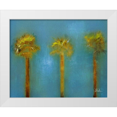 Three Palms I White Modern Wood Framed Art Print by Pinto, Patricia