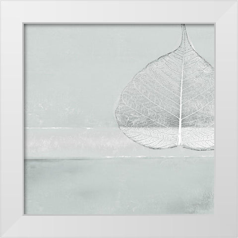 Less is More on Gray 1 White Modern Wood Framed Art Print by Pinto, Patricia
