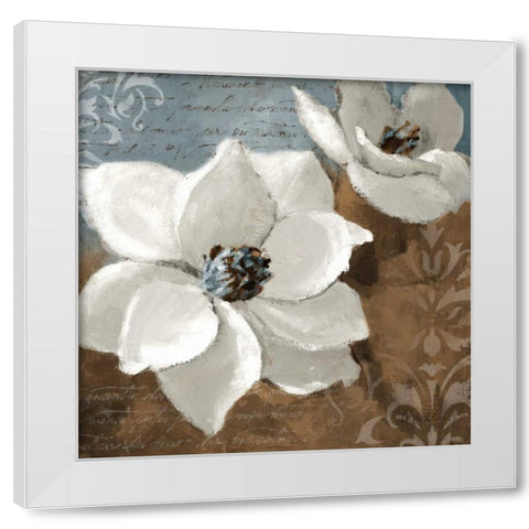 White Magnolias I White Modern Wood Framed Art Print by Loreth, Lanie