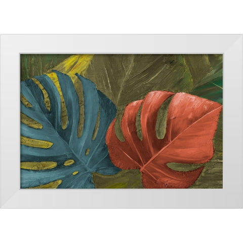 Teal And Rust Forever I White Modern Wood Framed Art Print by Pinto, Patricia