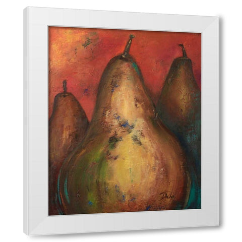 Pear I White Modern Wood Framed Art Print by Pinto, Patricia