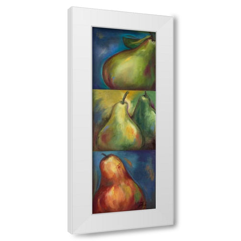Pears 3 in 1 I White Modern Wood Framed Art Print by Pinto, Patricia